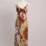Robe maxi imprimé floral rétro Wilfred