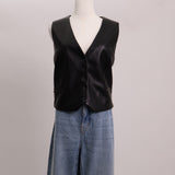 Veste sans manches en cuirette