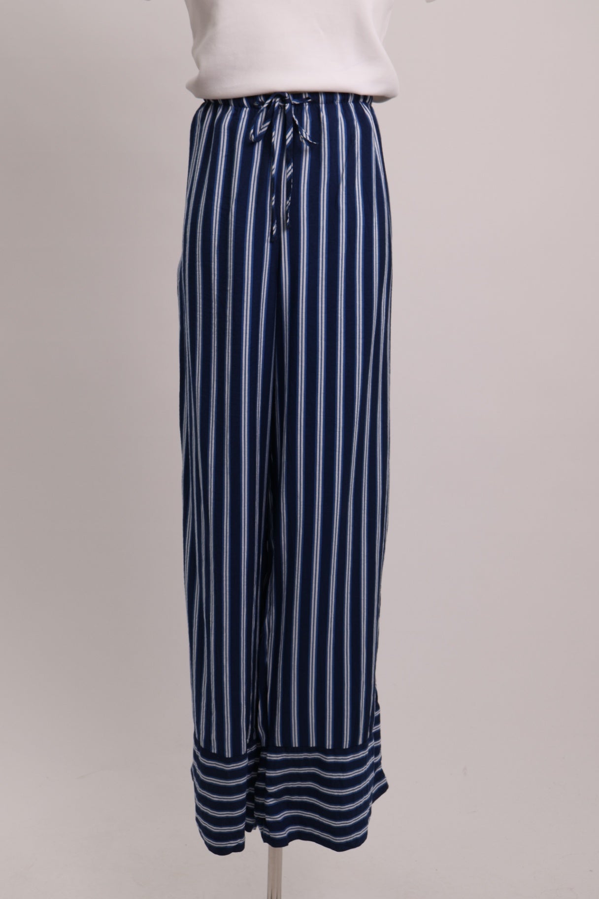 Pantalon fluide rayé taille élastique