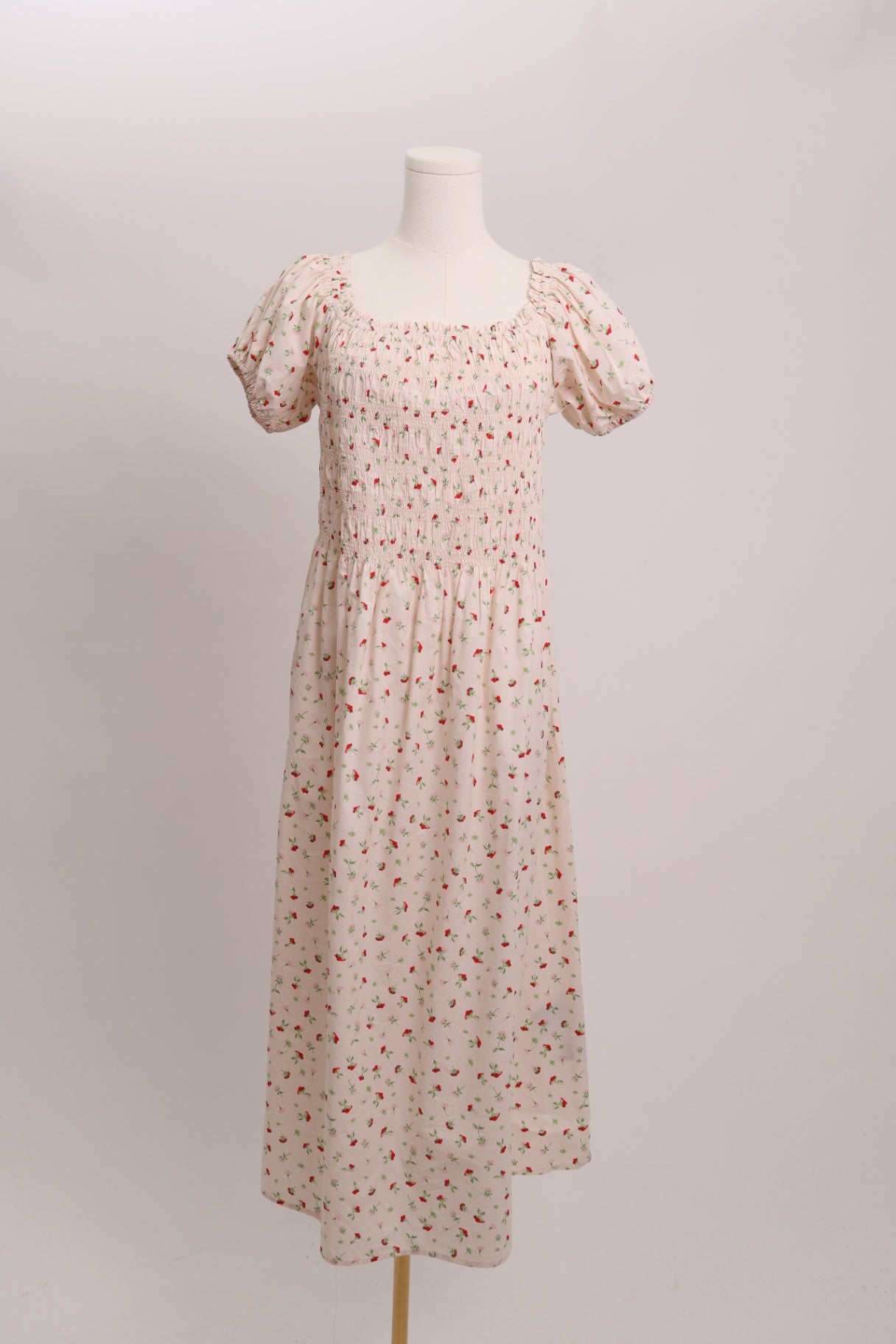 Robe maxi à fleurs manches bouffantes