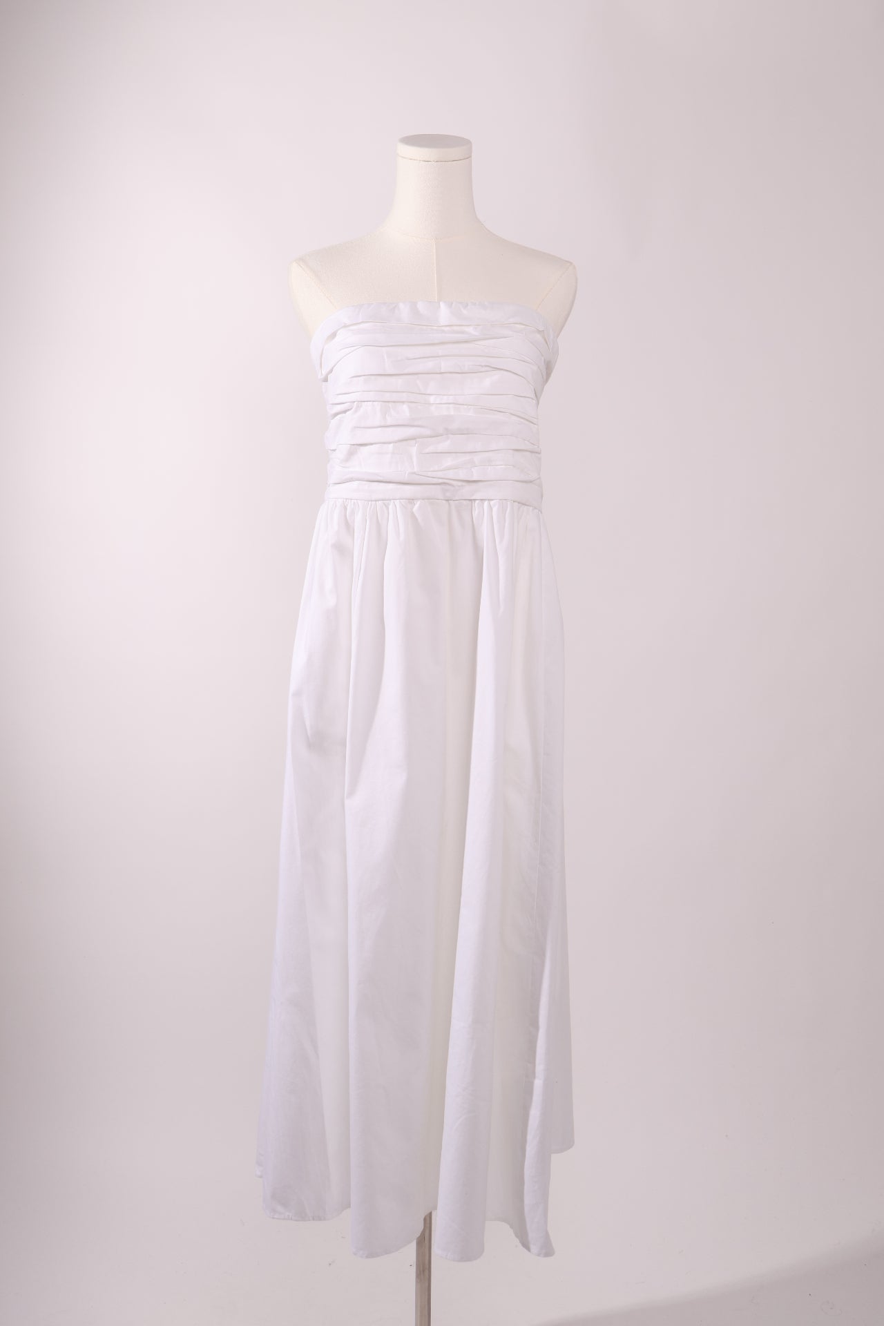Robe maxi bustier dos nid d'abeille
