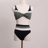 Bikini avec haut noué et bas taille haute