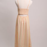 Robe maxi fluide à bretelles avec rayures roses