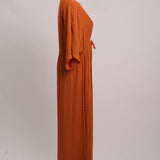 Robe cache-maillot à taille élastique froncée