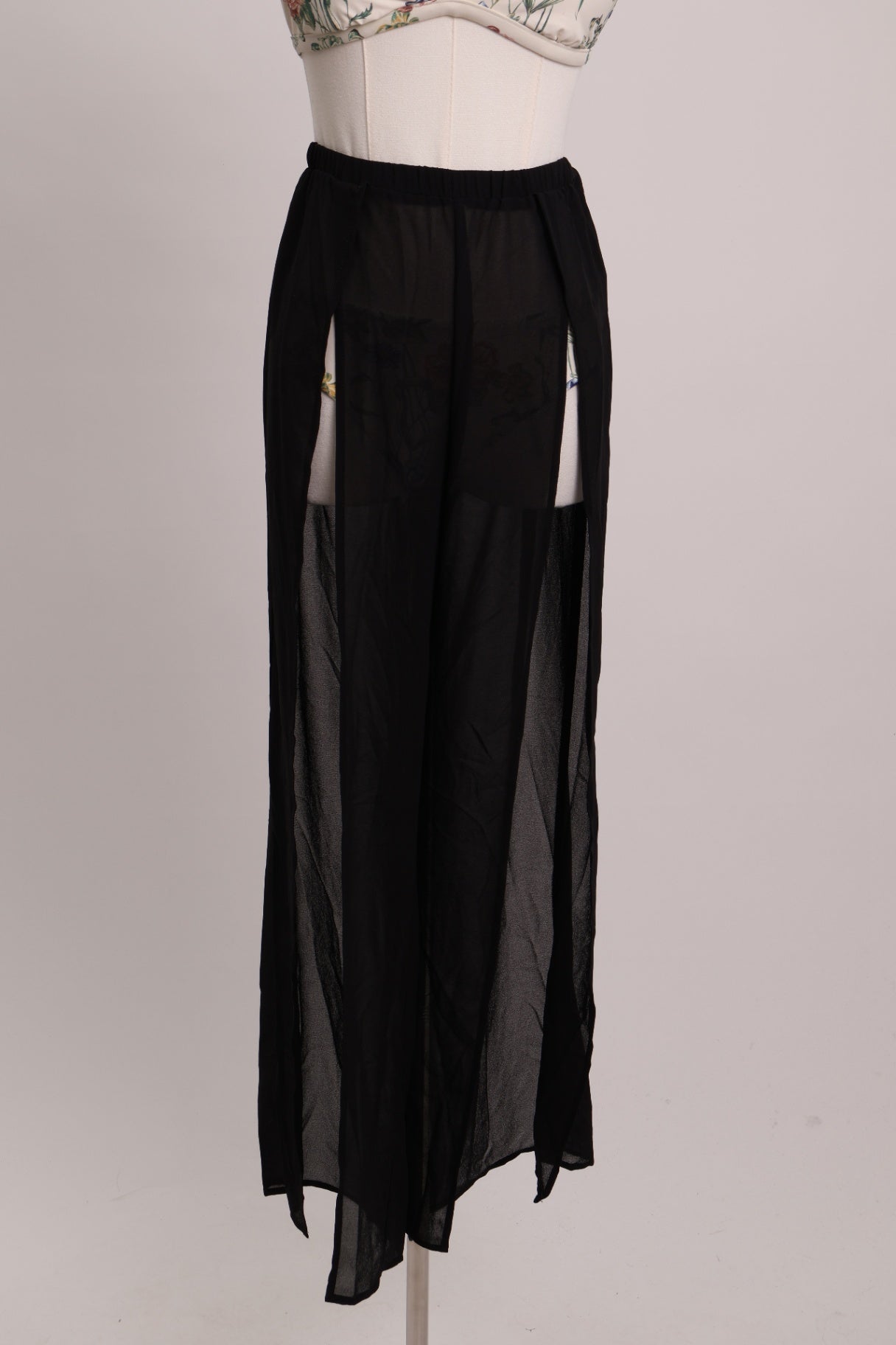 Pantalon paréo de plage transparent à fentes
