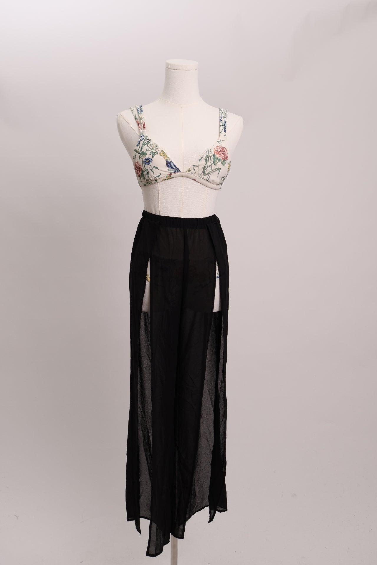 Pantalon paréo de plage transparent à fentes