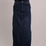 Jupe longue en denim fente arrière