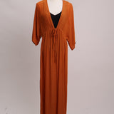 Robe cache-maillot à taille élastique froncée