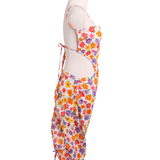 Robe fleurie avec ouvertures latérales
