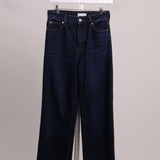 Jean bleu foncé taille haute évasé
