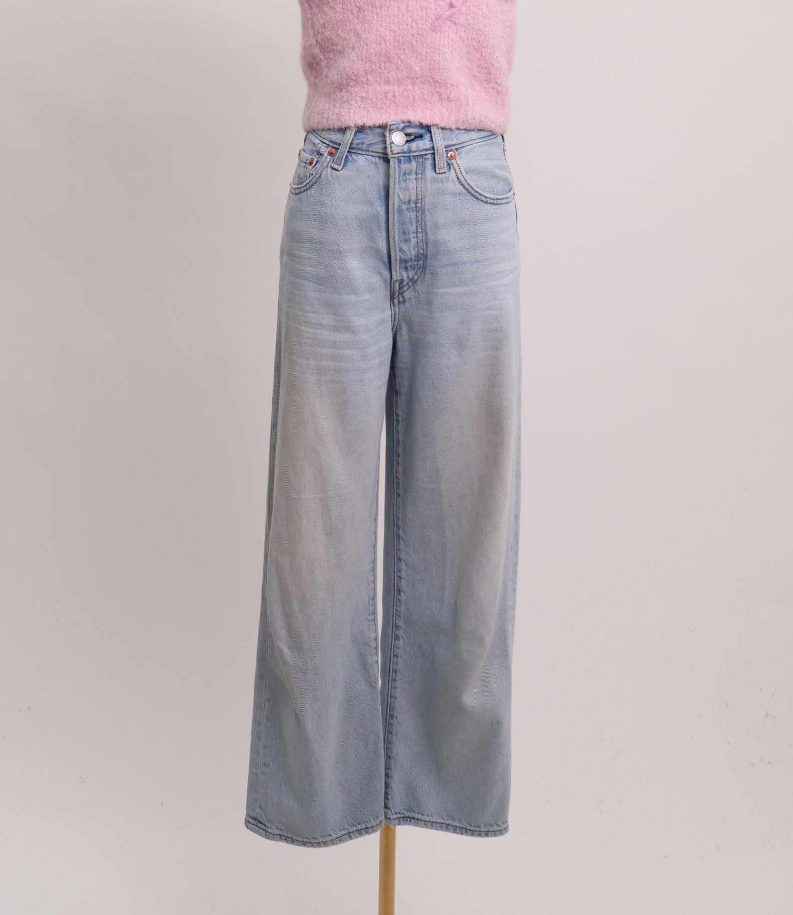 Jean Joli Thorax bleu pâle taille haute coupe droite
