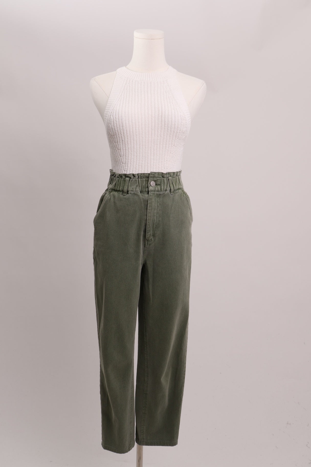 Pantalon taille haute ''barrel''