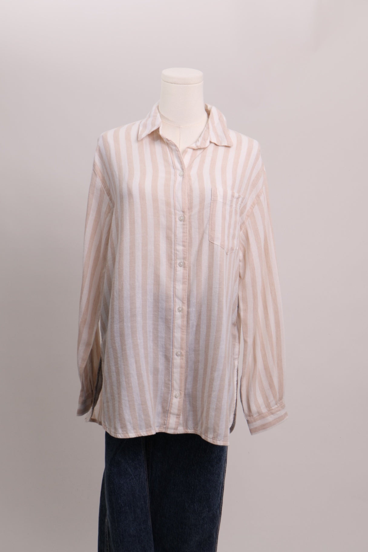Chemise lignée effet lin style ''Boyfriend''