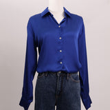 Chemise satinée à manches longues