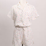 Pyjama court à motif fleuri