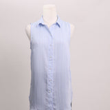 Chemise sans manche lignée bleu et blanc