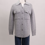 Veste en tricot gris chiné