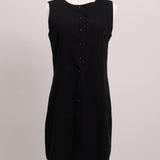 Robe courte en lin boutons noir