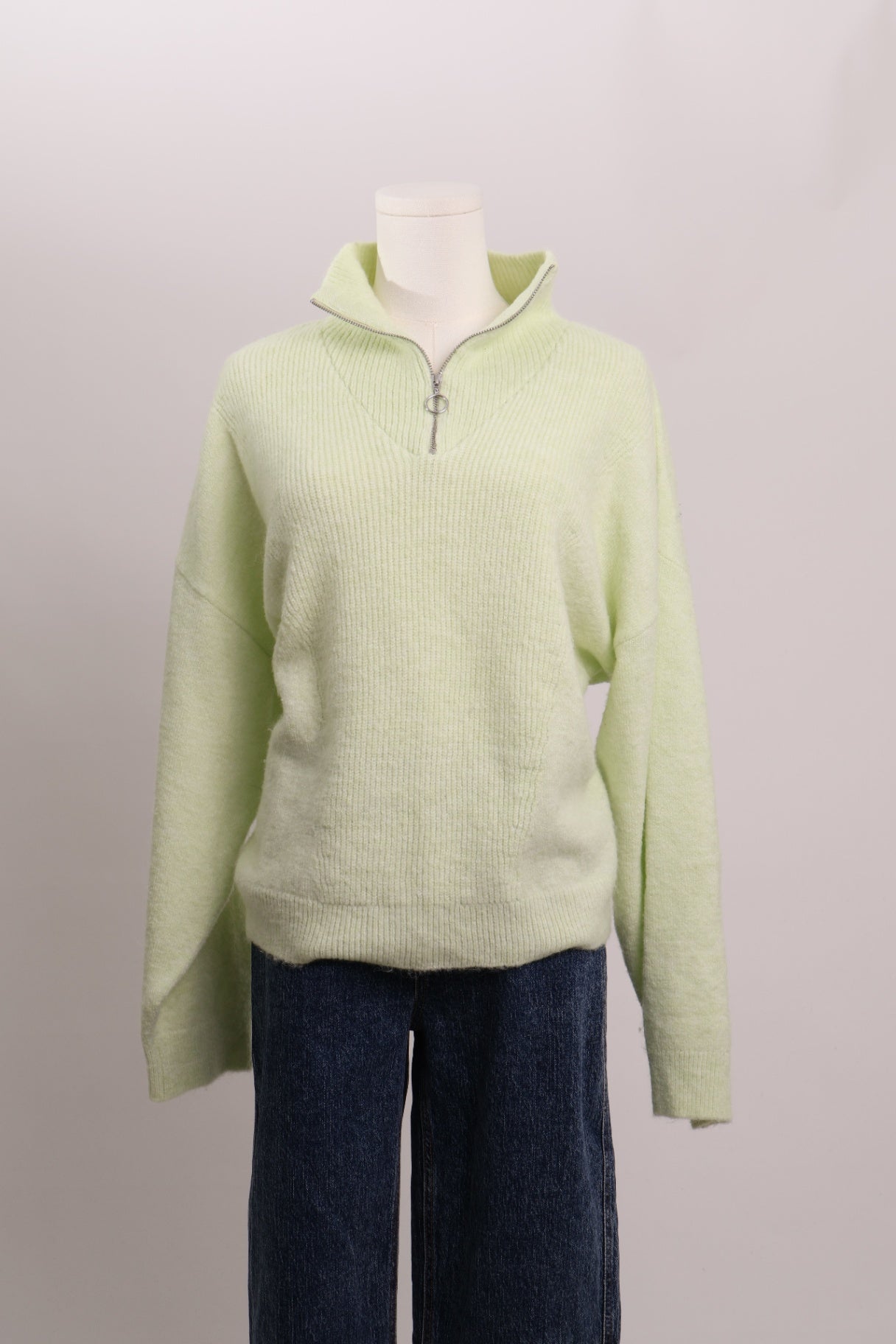 Pull en laine à quart de zip