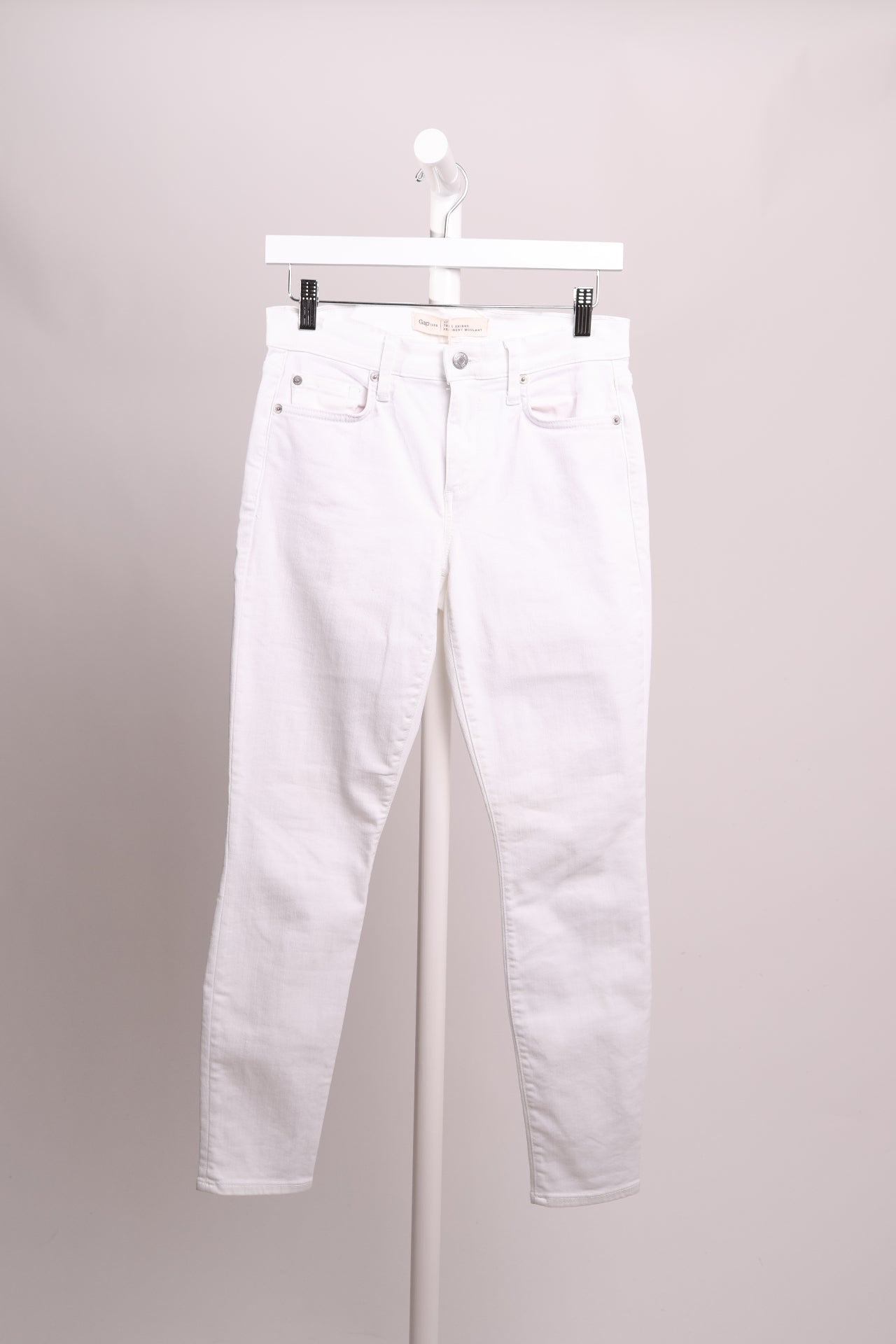 Jean blanche moulante taille haute