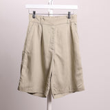 Bermuda vert sauge taille haute
