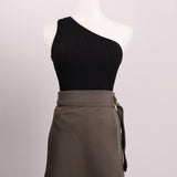 Jupe-culotte à ceinture dorée