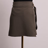 Jupe-culotte à ceinture dorée