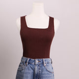 Camisole moka à col carré