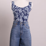 Justaucorps (bodysuit) bleu à motif floral