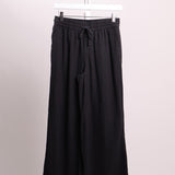 Pantalon décontracté effet lin taille élastique