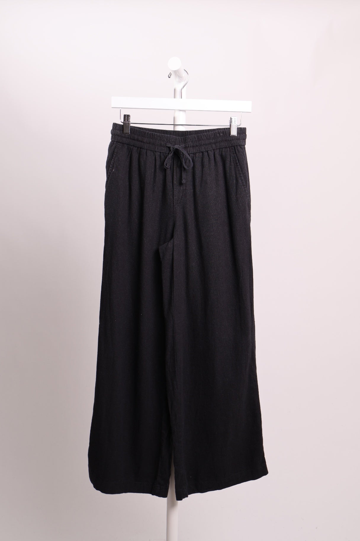 Pantalon décontracté effet lin taille élastique