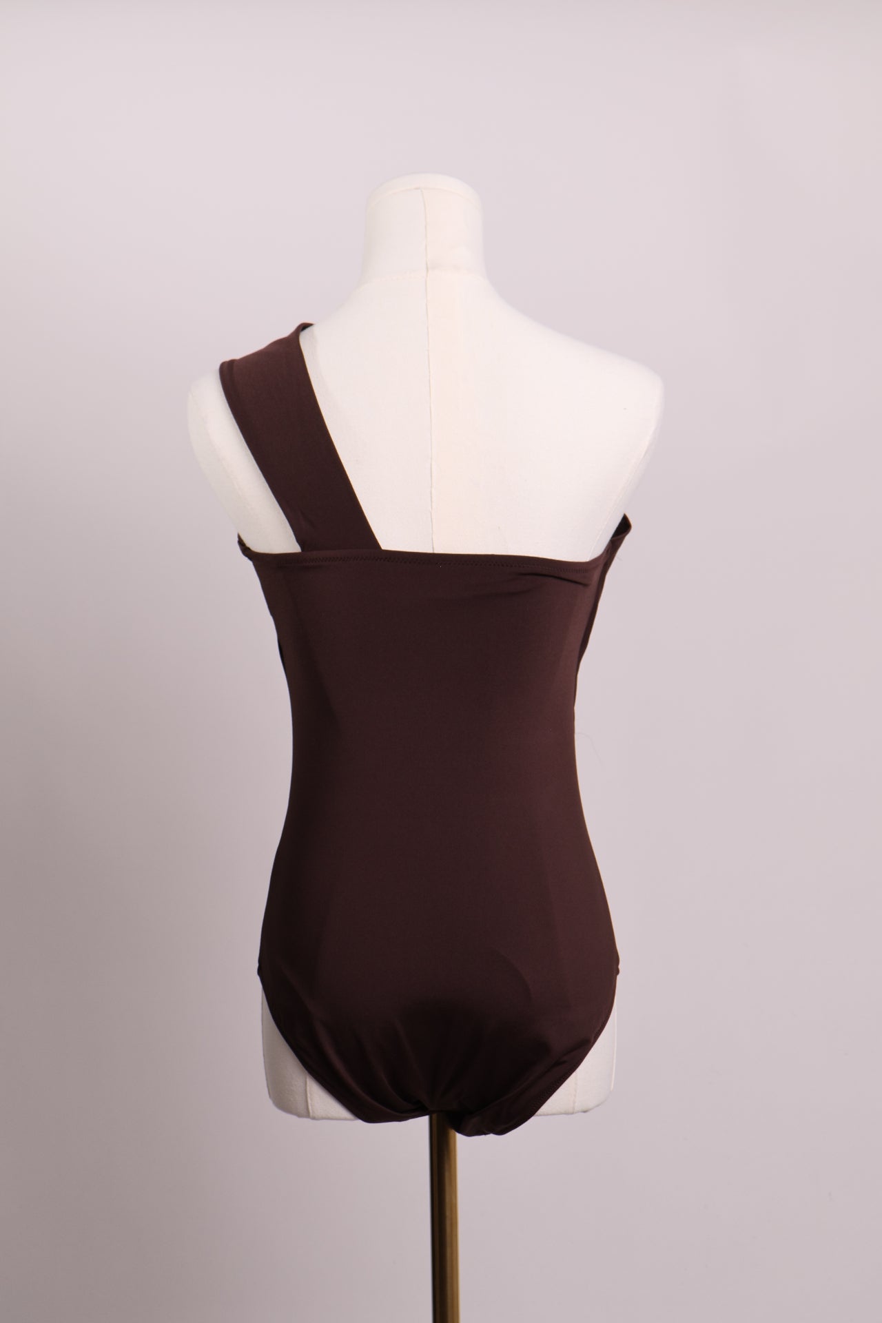 Maillot une-pièce une bretelle moka