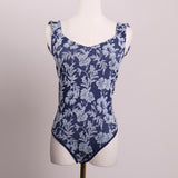 Justaucorps (bodysuit) bleu à motif floral