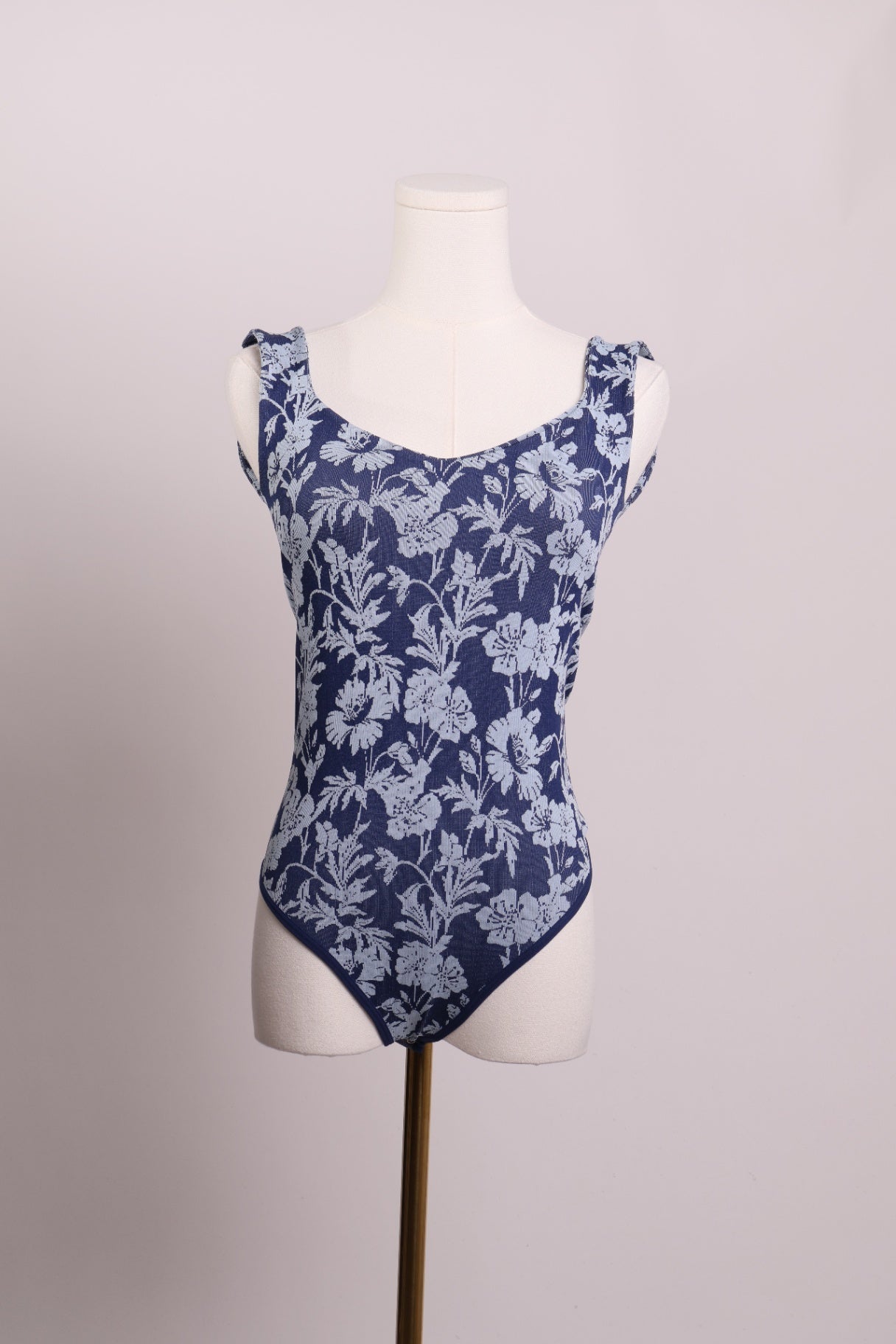 Justaucorps (bodysuit) bleu à motif floral