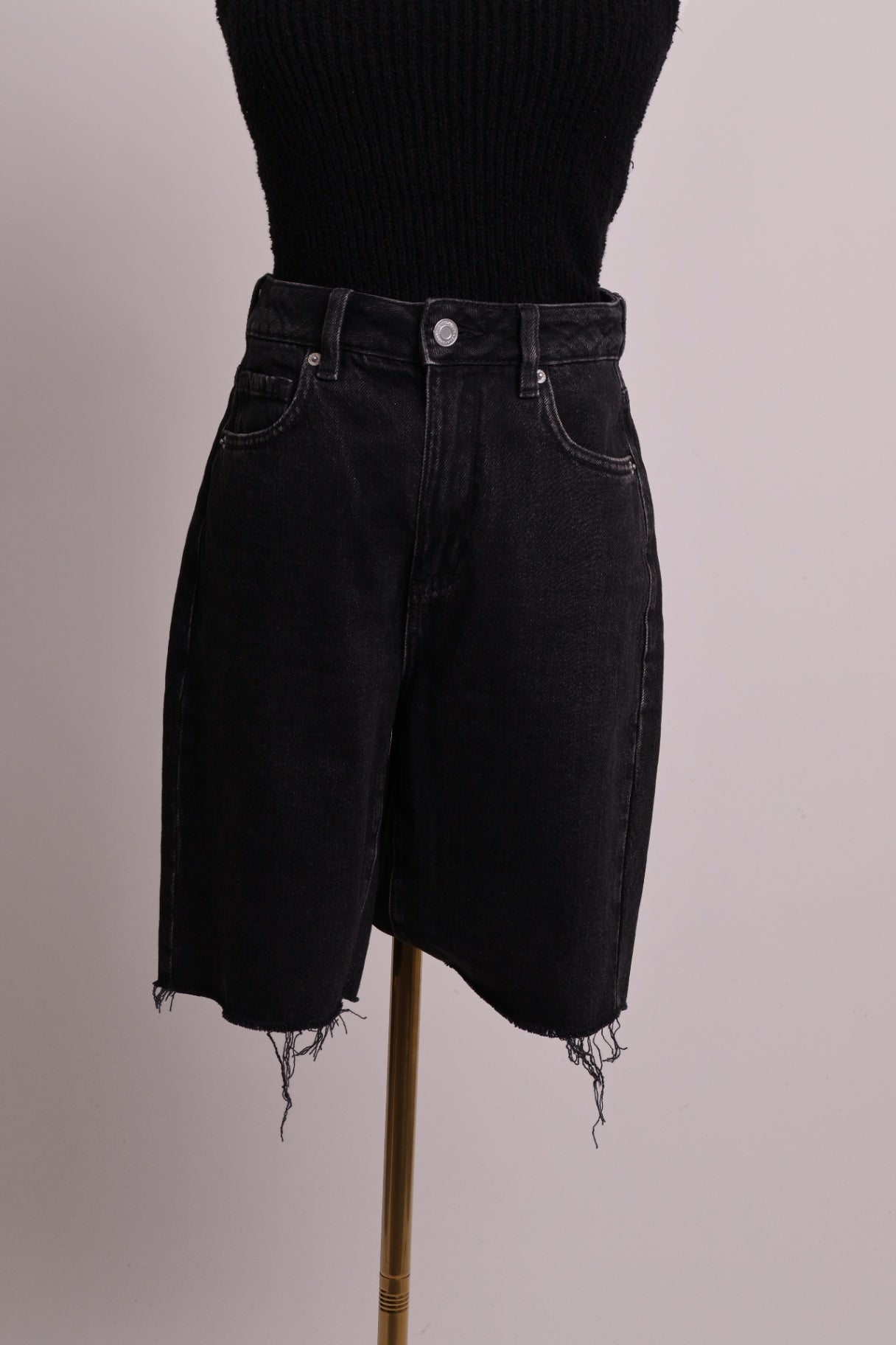 Bermuda en denim taille haute