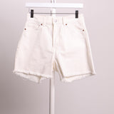 Bermuda en denim effiloché