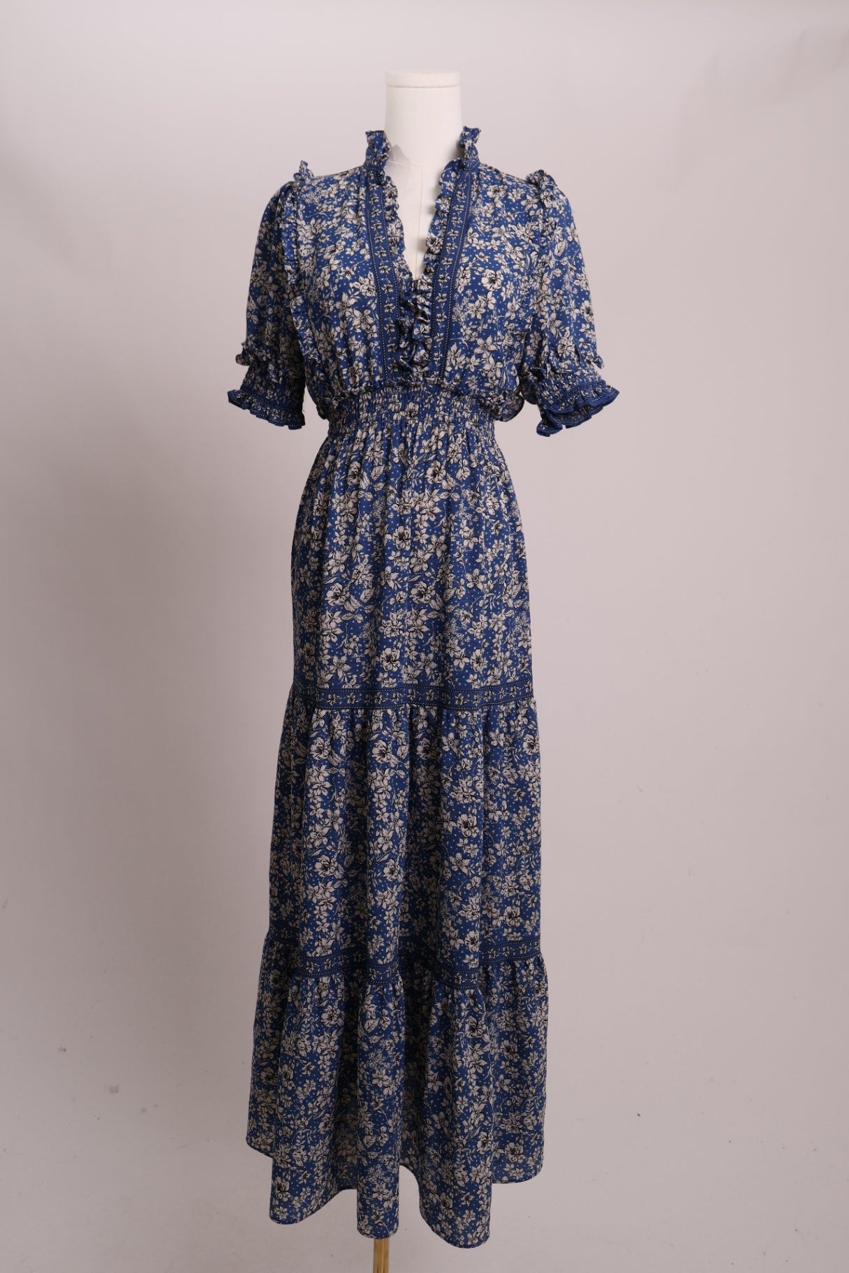 Robe bohème longue à taille élastique