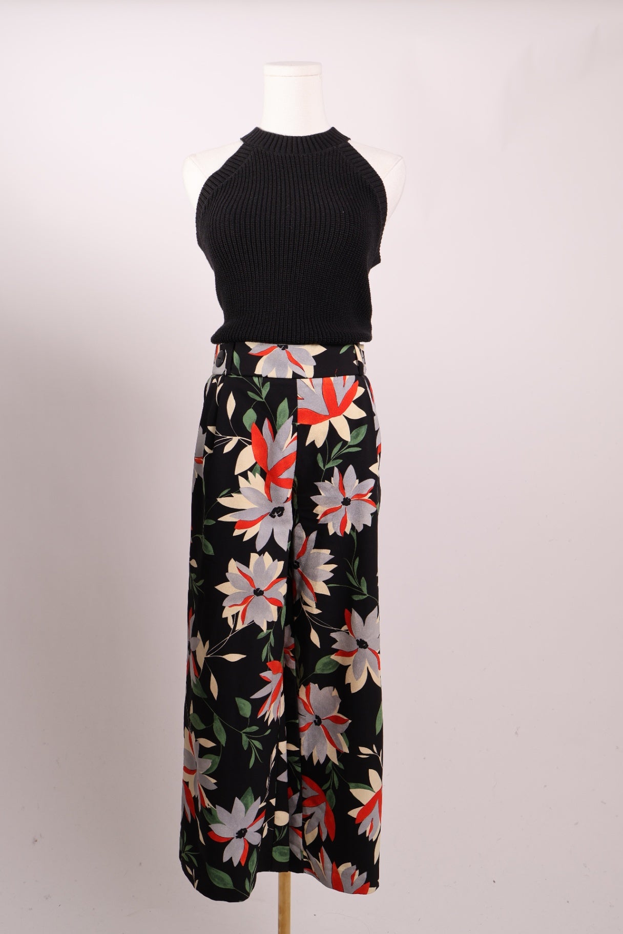 Pantalon ample style capri fleural
