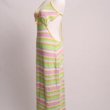 Robe longue en maille colorée 