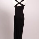 Robe maxi asymétrique à dos noué