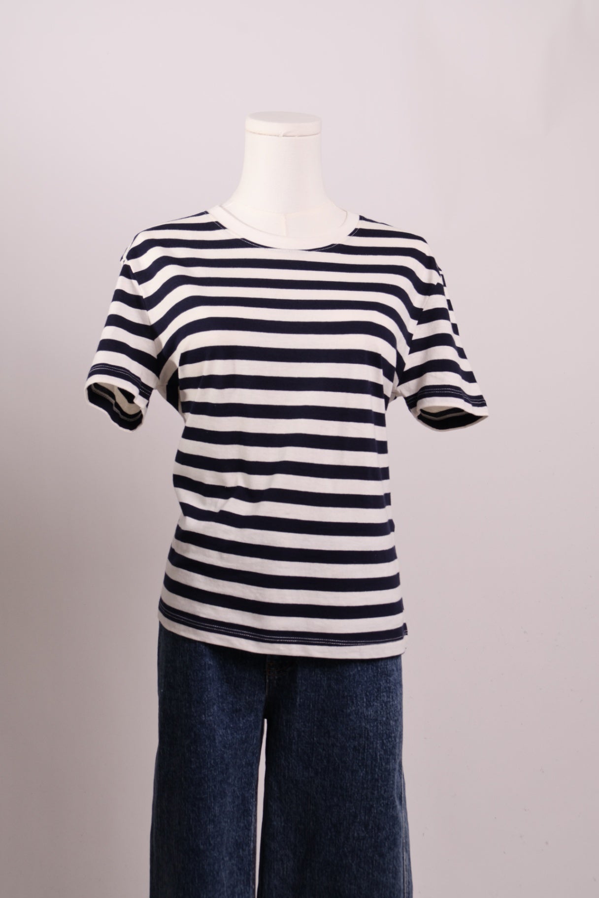 T-shirt ligné bleu et blanc