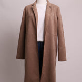 Manteau long effet suède