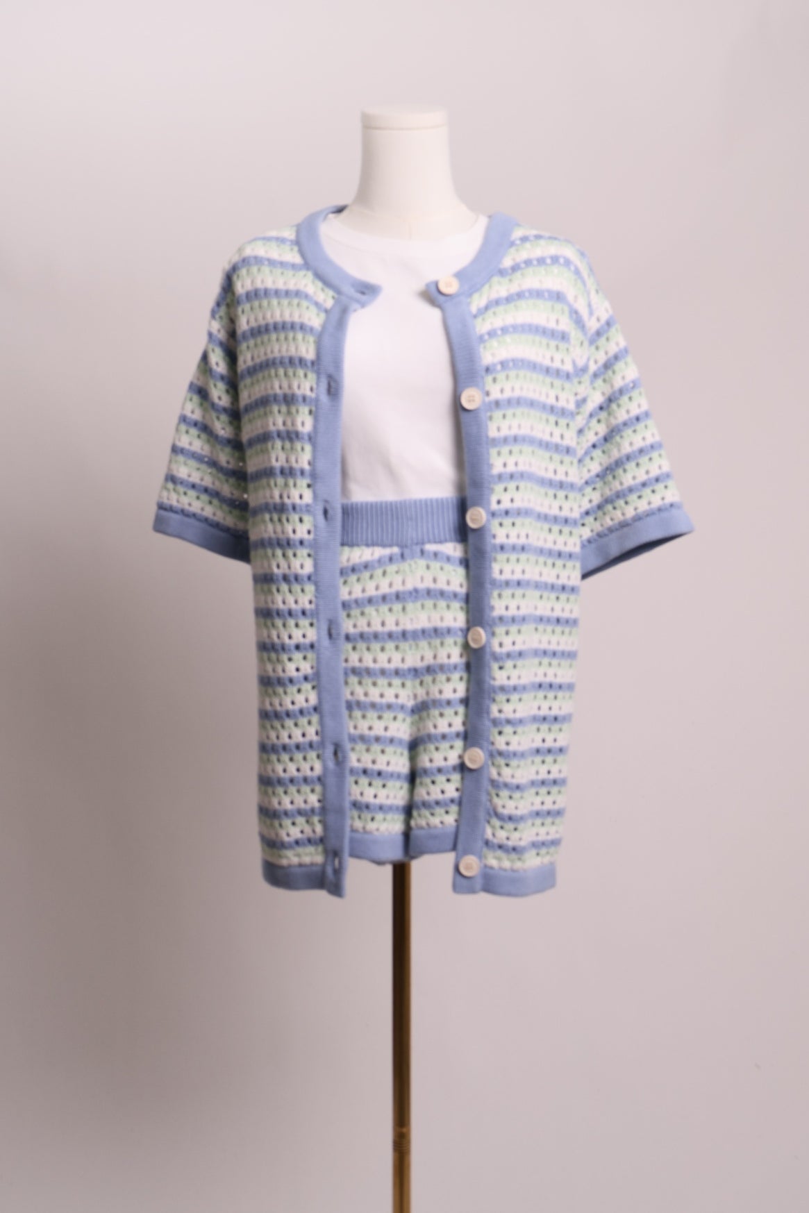 Ensemble assorti ligné en maille