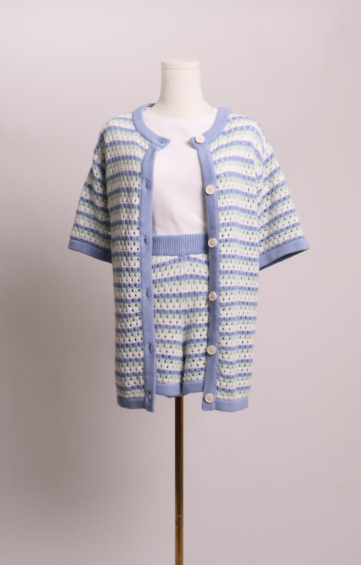 Ensemble assorti ligné en maille