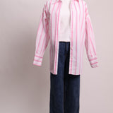 Chemise Oxford à rayures roses