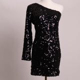 Robe festive noire à paillettes
