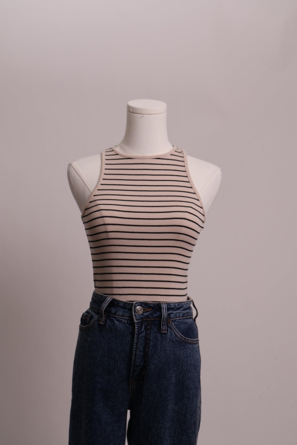 Camisole côtelée ligné