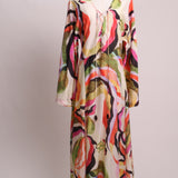 Robe maxi à imprimé abstrait coloré