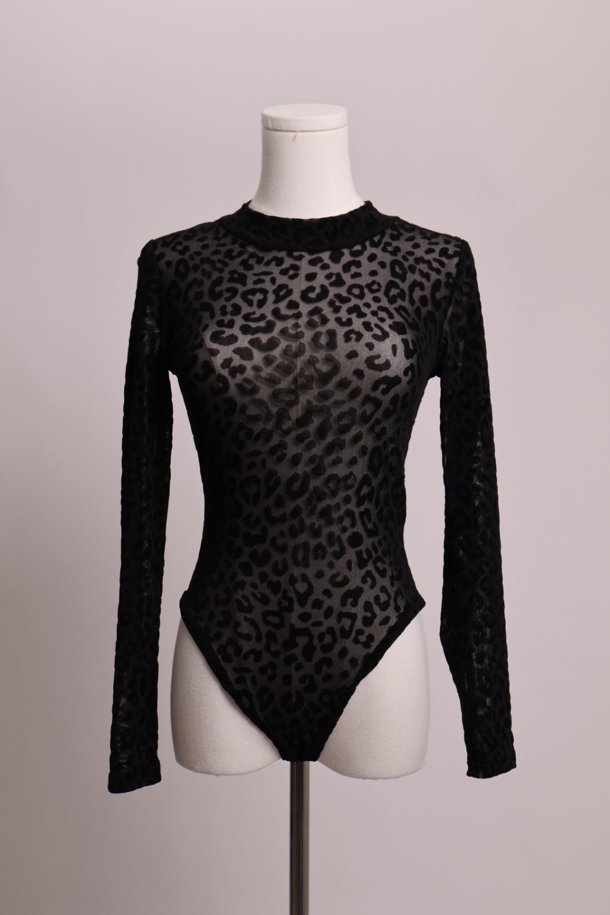 Justaucorps (bodysuit) léopard semi-transparent