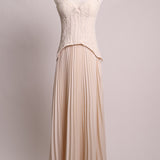 Robe à bustier en dentelle et plissée
